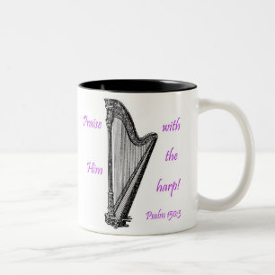 Psalms 150 & Harp Two-Tone Coffee Mug