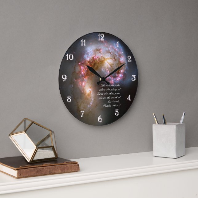 Psalms 19 Inspirational Large Clock (Office)