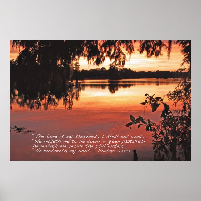 Psalms 23:1-3 Scripture Poster (Front)