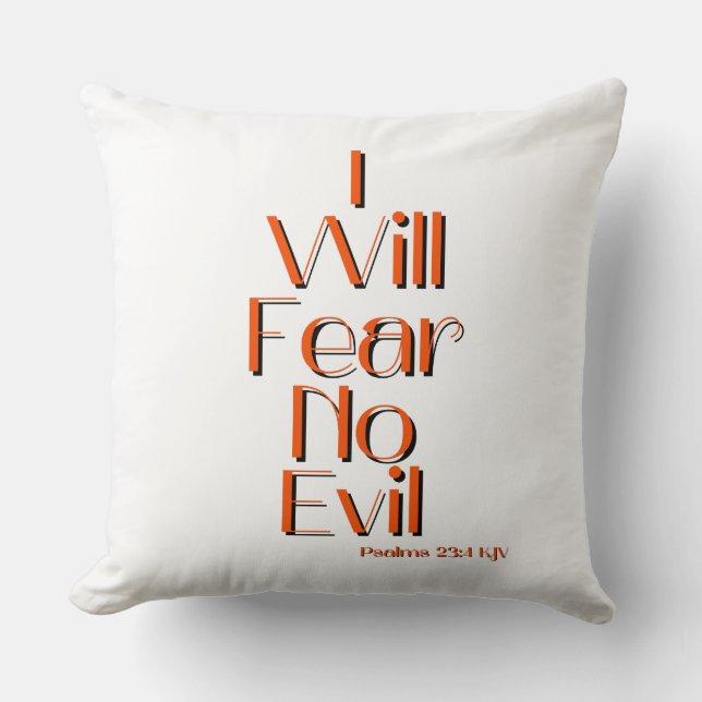 Psalms 23:4 Bible Verse Quote Cushion (Front)