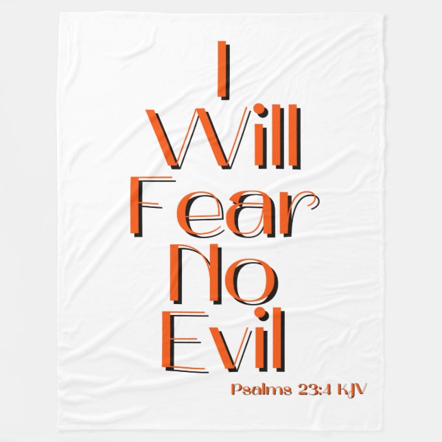 Psalms 23:4 Bible Verse Quote Fleece Blanket (Front)