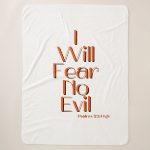 Psalms 23:4 Bible Verse Quote Sherpa Blanket