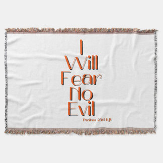 Psalms 23:4 Bible Verse Quote Throw Blanket