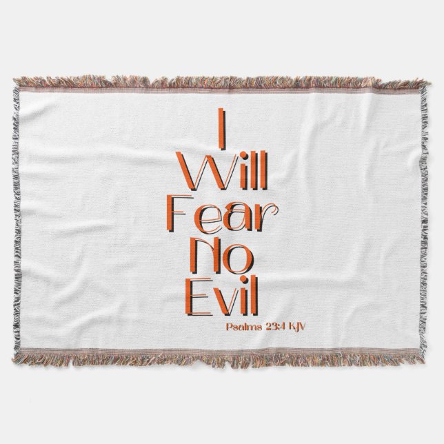 Psalms 23:4 Bible Verse Quote Throw Blanket (Front)