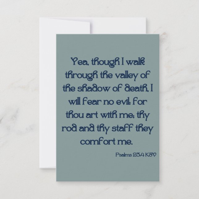 Psalms 23:4 KJV Bible Scripture Greeting Card (Front)