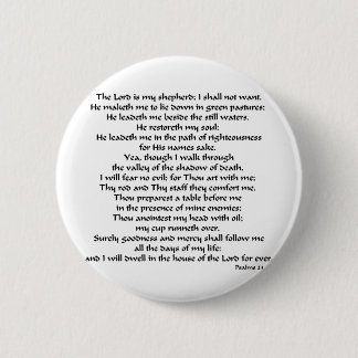 Psalms 23 6 cm round badge