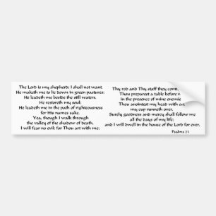 Psalms 23 bumper sticker