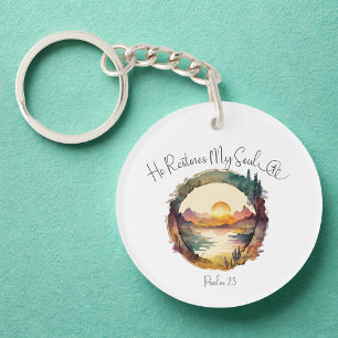 Psalms 23 He Restores My Soul Acrylic Keychain