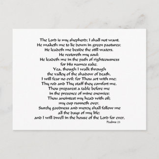 Psalms 23 postcard