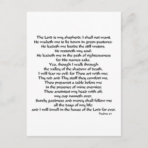 Psalms 23 postcard