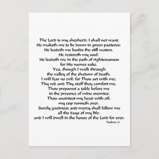 Psalms 23 postcard