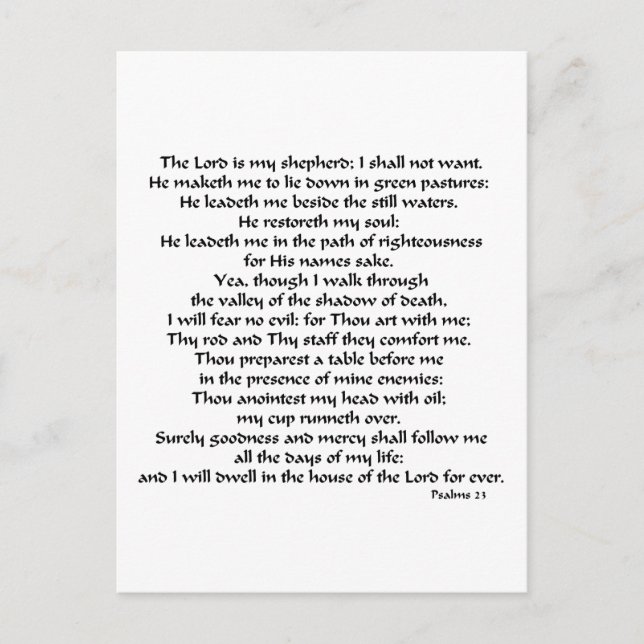 Psalms 23 postcard (Front)