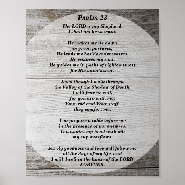 Psalms 23 The Lord is my Shepherd Poster (Front)