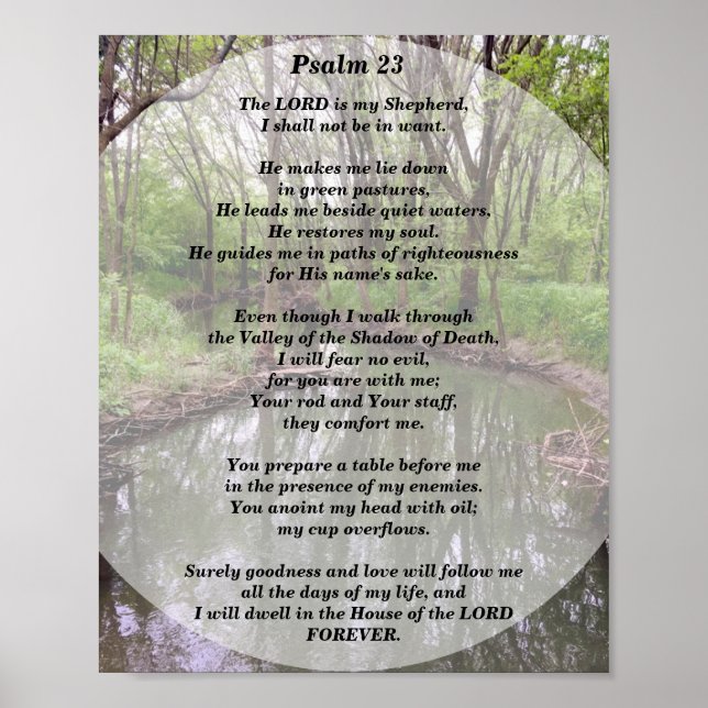 Psalms 23 The Lord is my Shepherd Poster (Front)
