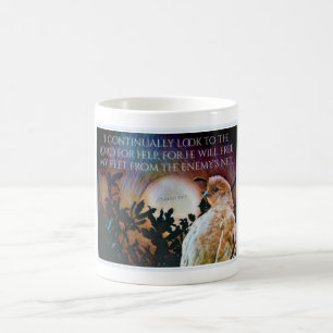 Psalms 25:15 Bible Verse With Female Quail Coffee Mug