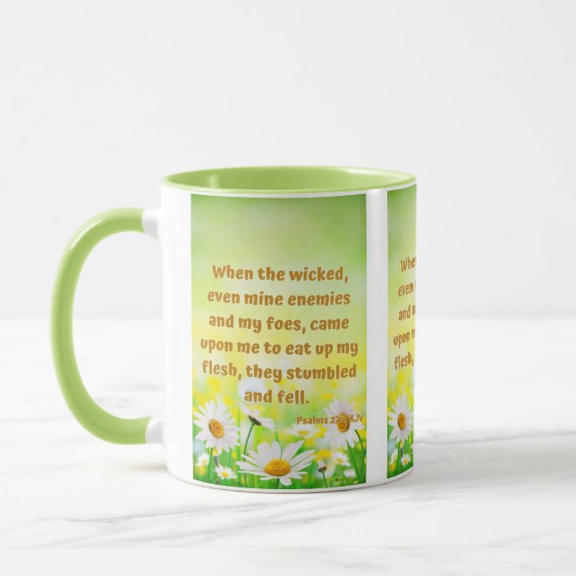 Psalms 27:2 KJV Bible Scripture Pic Two-Tone Mug (Left)