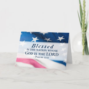 Psalms 33:12 Blessed is the Nation USA Flag  Card
