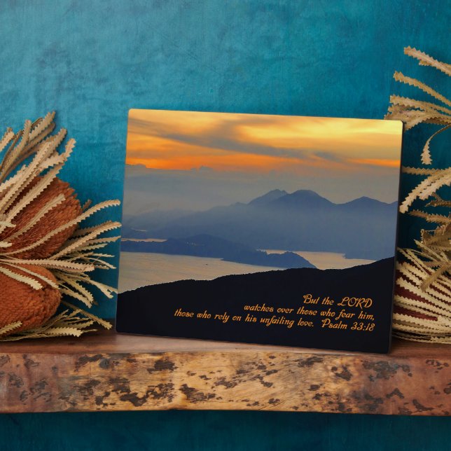 Psalms 33:18 Inspirational Plaque (Side)