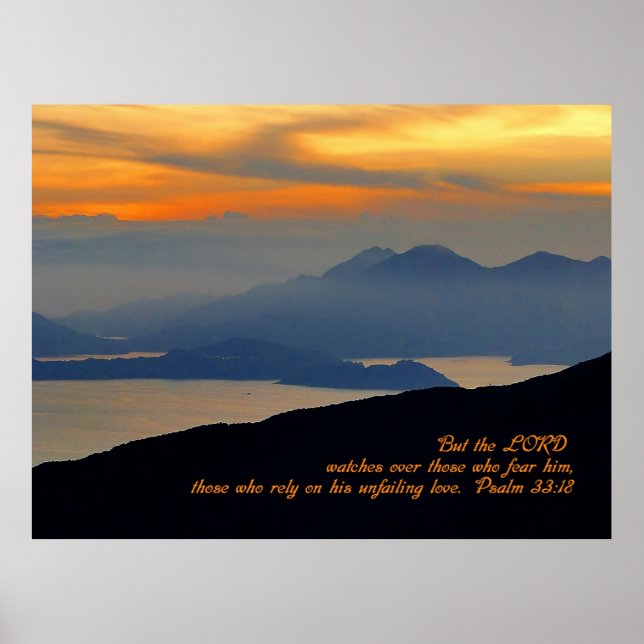 Psalms 33:18 Inspirational Poster (Front)