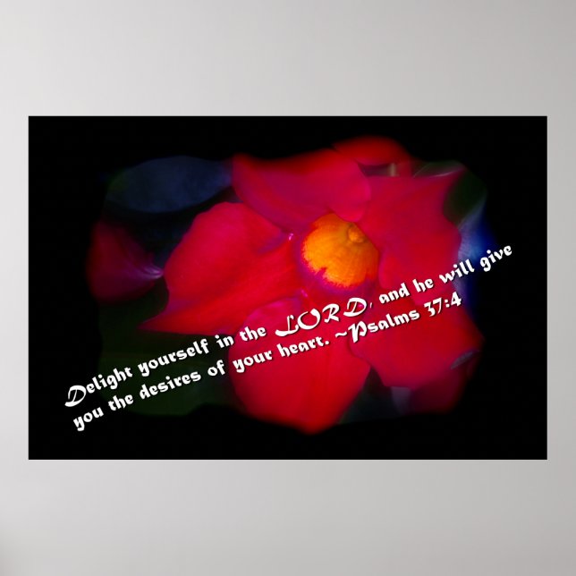 Psalms 37:4 Black Border Poster (Front)