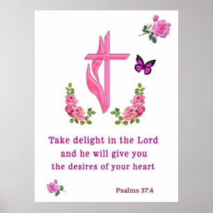 Psalms 37:4  poster