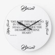 Psalms 37:4 Wall Art Clock