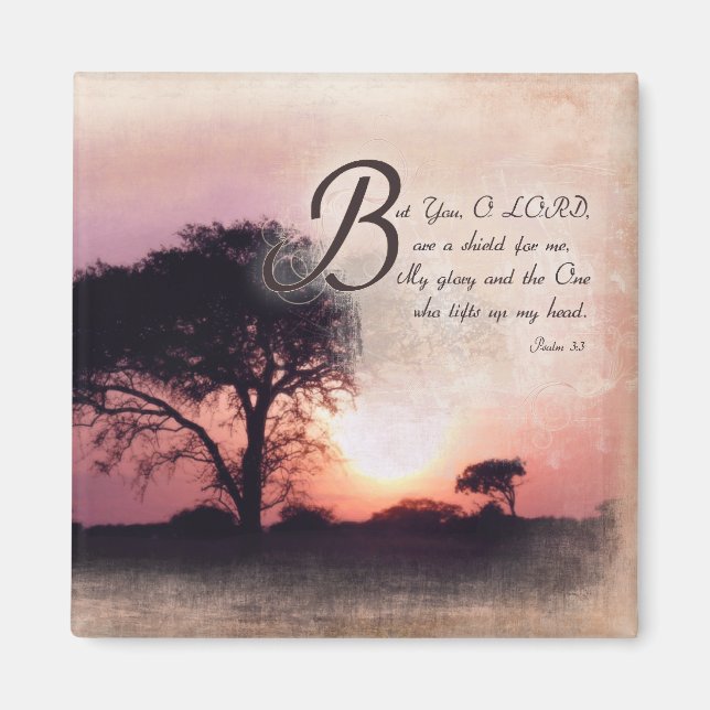 Psalms 3:3 / Bible Verse Encouragement Magnet (Front)