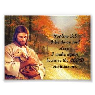 Psalms 3:5 photo print