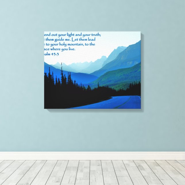 Psalms 43:3 Inspirational Canvas Print (Insitu(Wood Floor))