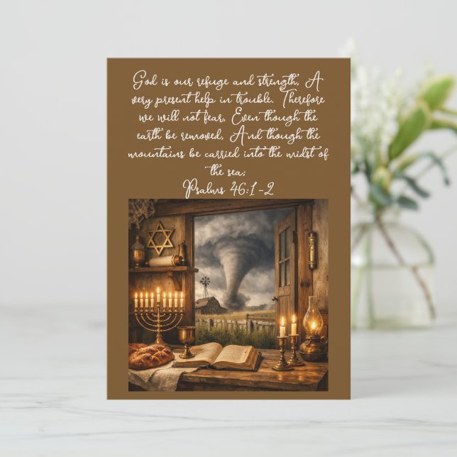 Psalms 46:1-2 Bible Verse, Scripture Encouragement Card (Standing Front)