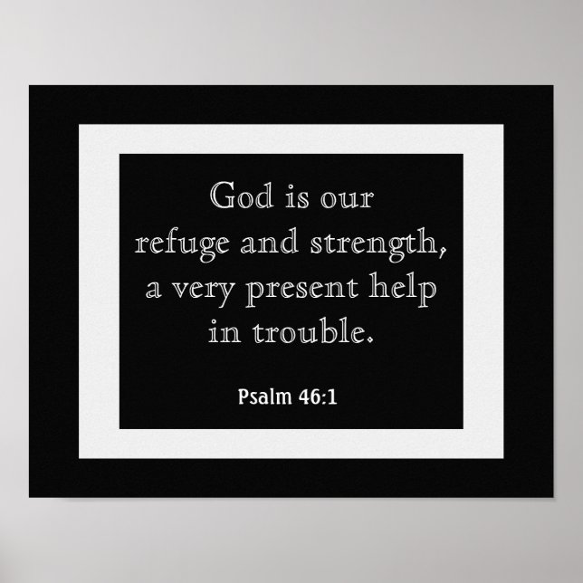 Psalms 46:1 --- Art Print-- Book of Psalms Poster (Front)