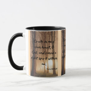 Psalms 51:10 KJV Bible Scripture Pic Two-Tone Mug