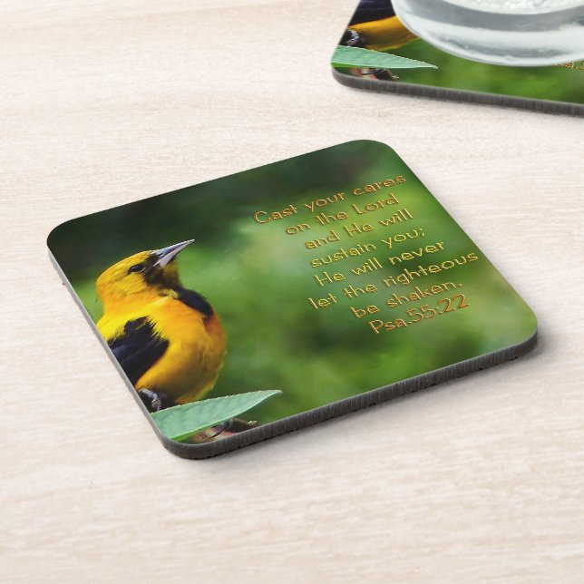 Psalms 55:22 Inspirational Coaster (Left Side)