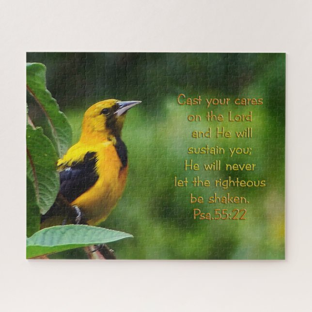 Psalms 55:22 Inspirational Jigsaw Puzzle (Horizontal)