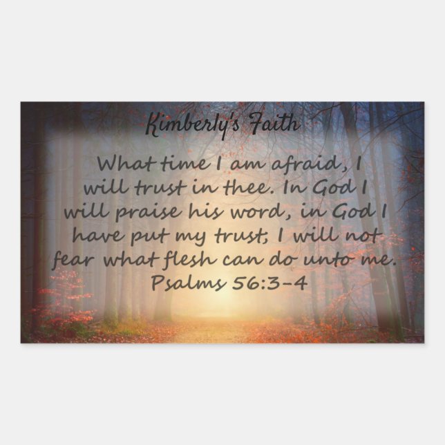Psalms 56: 3-4 rectangular sticker (Front)