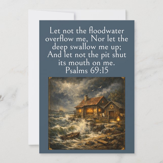 Psalms 69:15 Bible Verse, Scripture Encouragement Card (Front)