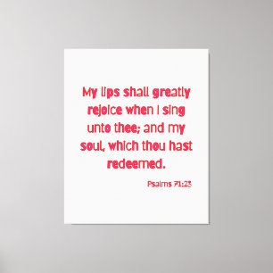 Psalms 71:23 Bible Verse KJV Wall Art