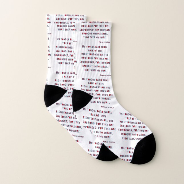 Psalms 71:24 Bible Verse KJV W2W All-Over-Print Socks (Pair)