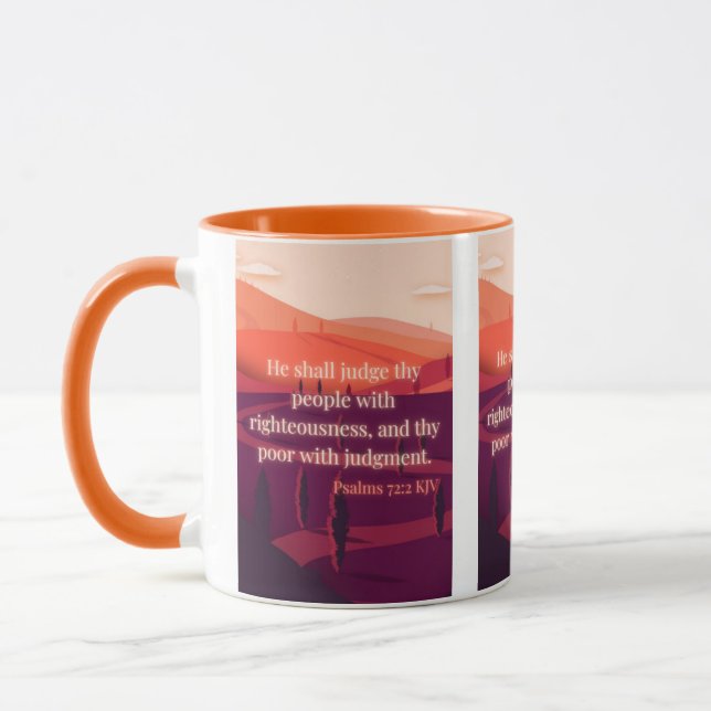 Psalms 72:2 KJV Bible Verse Pic Two-Tone Mug (Left)