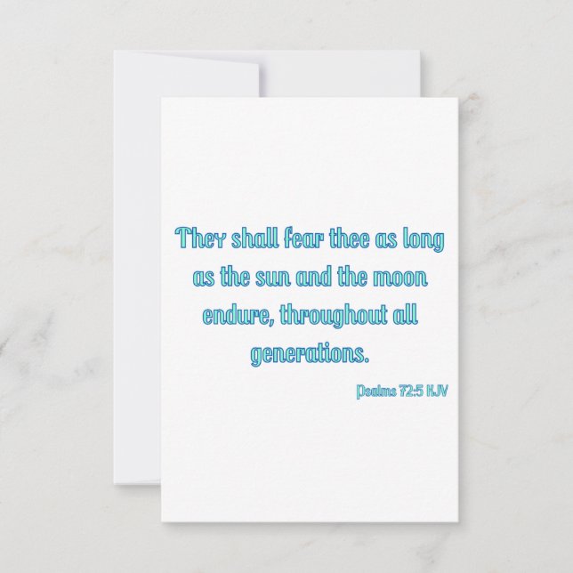 Psalms 72:5 KJV Bible Verse Flat Greeting Card (Front)