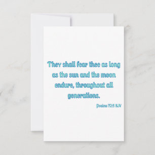 Psalms 72:5 KJV Bible Verse Flat Greeting Card