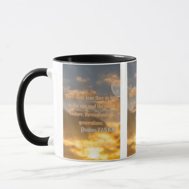 Psalms 72:5 KJV Bible Verse Pic Two-Tone Mug (Left)