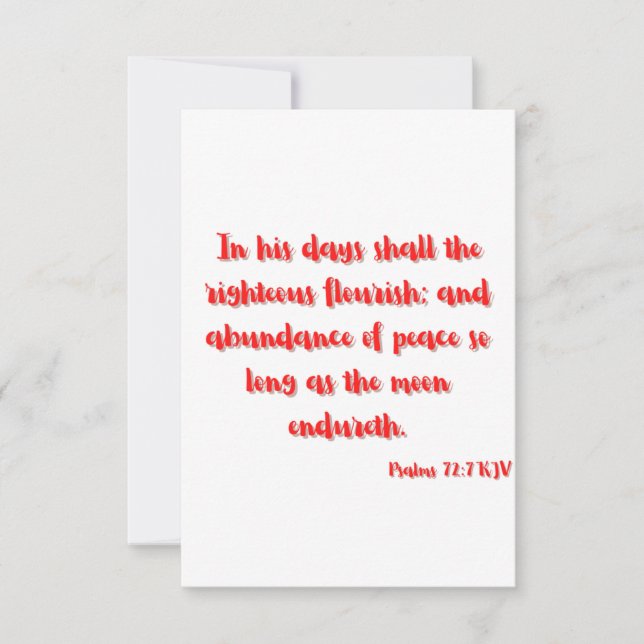 Psalms 72:7 KJV Bible Verse Flat Greeting Card (Front)