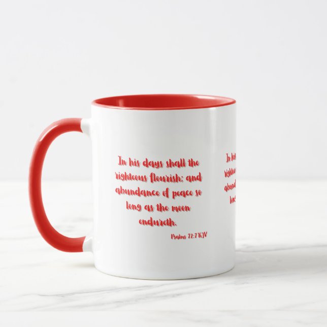 Psalms 72:7 KJV Bible Verse Two-Tone Mug (Left)