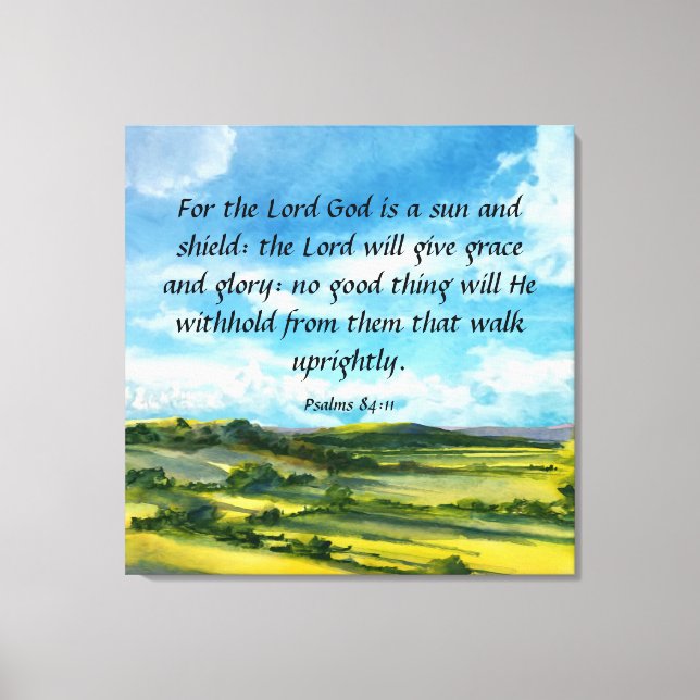 Psalms 84:11 Canvas Print (Front)