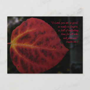 Psalms 86:3 Scripture Leaf Encouragement Postcard