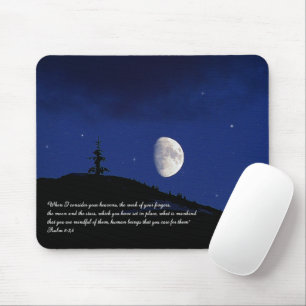 Psalms 8:3,4 Scripture Inspirational Mouse Mat