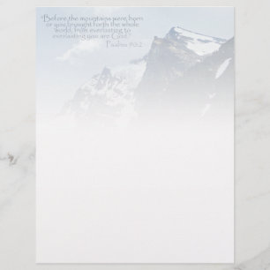 Psalms 90:2 Rocky Mountains Inspirational Custom Letterhead