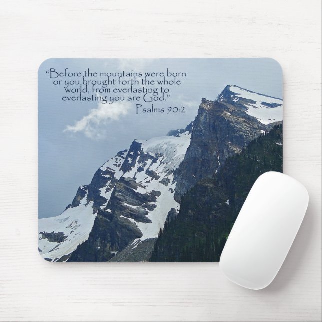 Psalms 90:2 Rocky Mountains Inspirational Mouse Mat (With Mouse)