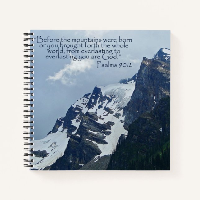 Psalms 90:2 Rocky Mountains Inspirational Notebook (Front)